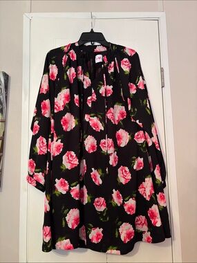 Buddy Love Black Floral Dress with Pink Roses